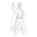 Superhero for coloring book isolated. Comic book vector illustration. Royalty Free Stock Photo