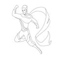 Superhero for coloring book isolated. Comic book vector illustration. Royalty Free Stock Photo