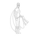 Superhero for coloring book isolated. Comic book vector illustration. Royalty Free Stock Photo