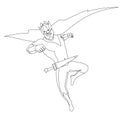 Superhero for coloring book isolated. Comic book vector illustration. Royalty Free Stock Photo