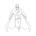 Superhero for coloring book isolated. Comic book vector illustration. Royalty Free Stock Photo