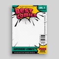 Superhero comic magazine front cover page design Royalty Free Stock Photo