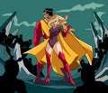 Superhero Couple Back to Back