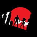 Superhero Couple Background Symbol Royalty Free Stock Photo