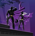 Superhero Couple. Male and female superheroes