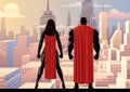 Superhero Couple Watch Day Royalty Free Stock Photo