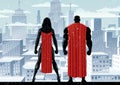 Superhero Couple Watch Winter Royalty Free Stock Photo