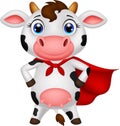 Superhero cow cartoon posing Royalty Free Stock Photo