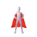 Superhero 3d render with china nation cape