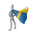 Superhero 3d render with Sweden cape