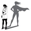Superhero Doctor With Super Hero Shadow Silhouette Royalty Free Stock Photo