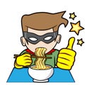 Superhero Eat a Noodles