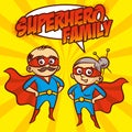 Superhero Family Superheroes Cartoon character Vector illustration