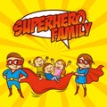 Superhero Family Superheroes Cartoon character Vector illustration