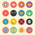 Superhero flat icons