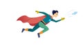 Superhero Flying Dynamic Pose Comic Hero Action Adventure, vector design Generative AI Royalty Free Stock Photo