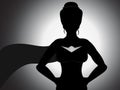 Superhero Girl Silhouette Royalty Free Stock Photo