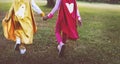 Superhero Girls Friendship Cute Happiness Fun Playful Concept