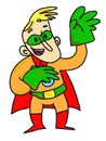 Superhero with green gloves