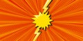 Superhero halftoned background with lightning. Orange versus comic design. Vector illustration