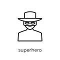 Superhero icon. Trendy modern flat linear vector Superhero icon