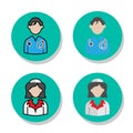 Doctor nurse icon in flat style