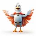 Animated Exuberance: 3d Character Design Of A Dove In A Cape