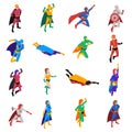 Superhero Isometric Icons Set