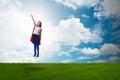 The superhero kid flying in dream concept Royalty Free Stock Photo