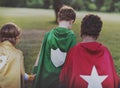 Superhero Kids Aspirations Fun Outdoors Concept Royalty Free Stock Photo