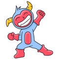 Superhero kids doodle kawaii. doodle icon image Royalty Free Stock Photo