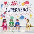 Superhero Kids Imagination Power Helper Concept