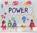 Superhero Kids Imagination Power Helper Concept Royalty Free Stock Photo