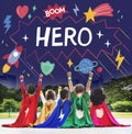 Superhero Kids Imagination Power Helper Concept Royalty Free Stock Photo