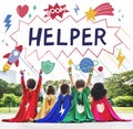 Superhero Kids Imagination Power Helper Concept