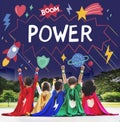 Superhero Kids Imagination Power Helper Concept