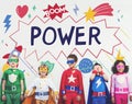 Superhero Kids Imagination Power Helper Concept Royalty Free Stock Photo