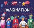 Superhero Kids Imagination Power Helper Concept