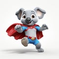 Superhero Koala Cartoon Character - 3d Rendered Image