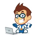 Superhero with Laptop