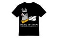 Superhero Llama \'Hero Within\' T-Shirt Design Royalty Free Stock Photo