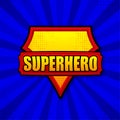 Superhero logo template. Frame with divergent rays. Super hero shield.