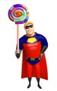 Superhero with lollipop