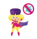 Superhero nurse with stop the pandemic sign