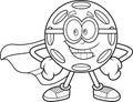 Superhero Pickleball Mascot With Cape And Mask Black And White Royalty Free Stock Photo