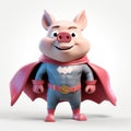 Superhero Pig: A Delightful Cartoon Character In Pixar Style