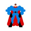 Superhero pixel art isolated. 8 bit Super guy in mask and raincoat. Pixelate Strong man Royalty Free Stock Photo
