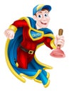 Superhero Plunger Man Royalty Free Stock Photo