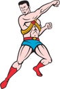 Superhero Punching Cartoon