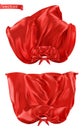 Superhero, red cape front view. 3d realistic vector